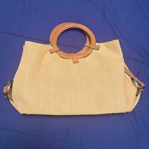 Vintage Fossil woven tan satchel handbag - Picture 7 of 7